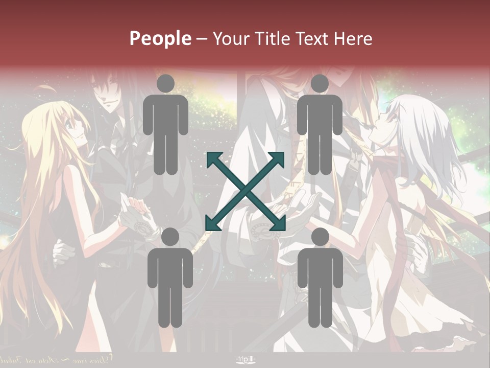 A Group Of Anime Girls Standing Next To Each Other PowerPoint Template