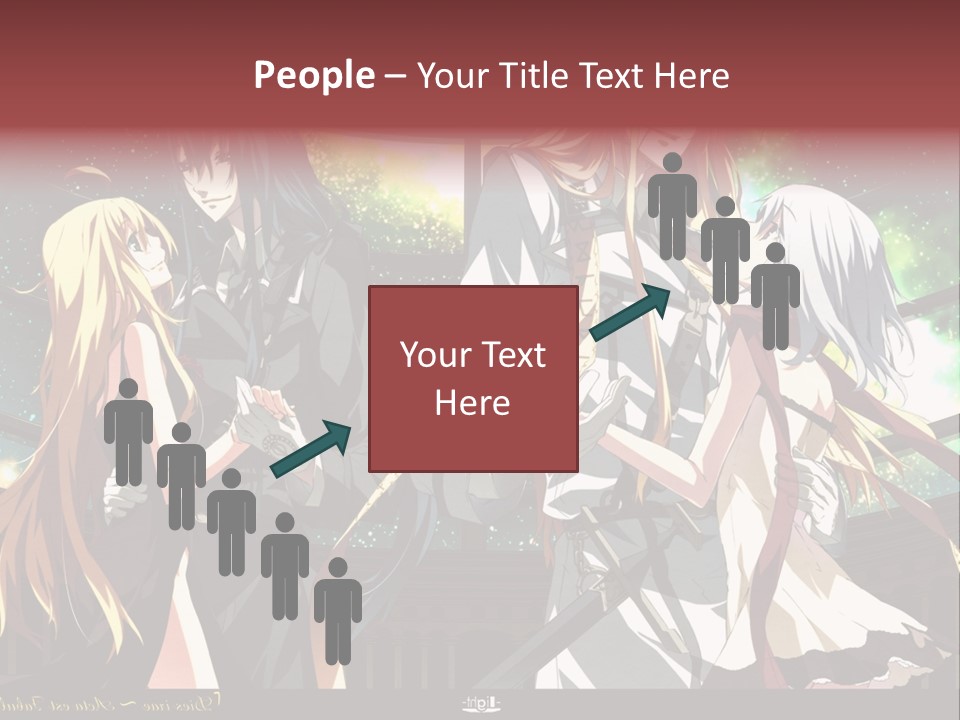 A Group Of Anime Girls Standing Next To Each Other PowerPoint Template