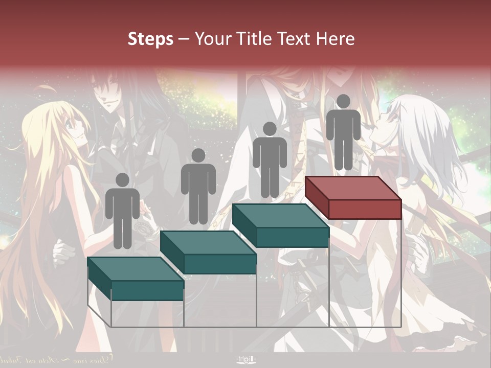 A Group Of Anime Girls Standing Next To Each Other PowerPoint Template