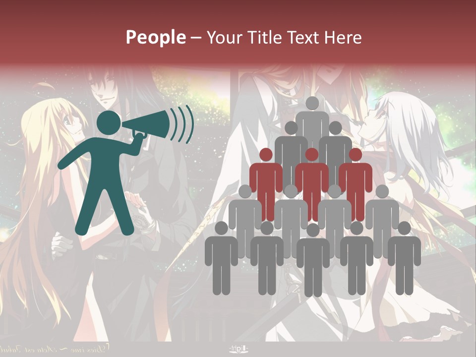 A Group Of Anime Girls Standing Next To Each Other PowerPoint Template