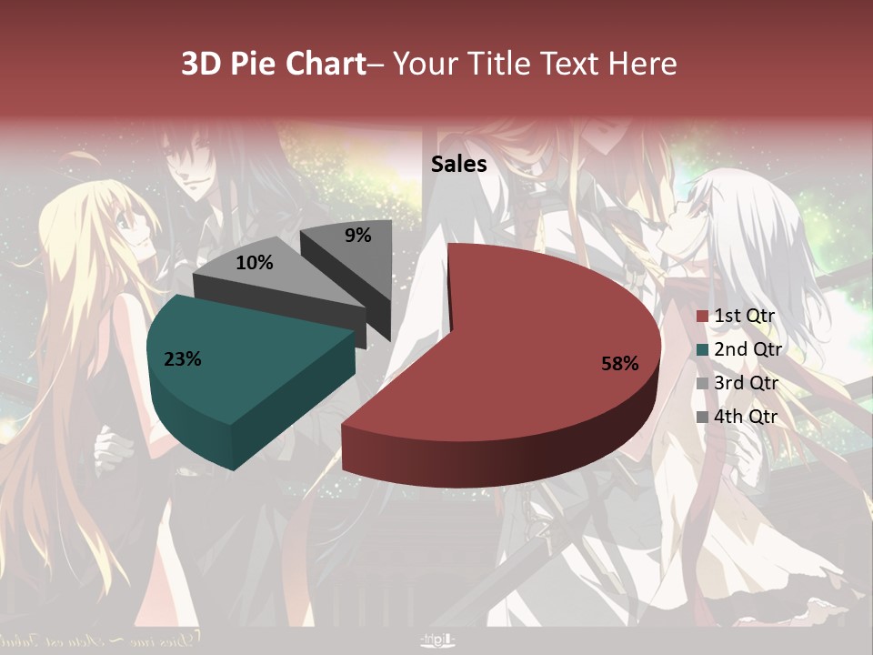 A Group Of Anime Girls Standing Next To Each Other PowerPoint Template