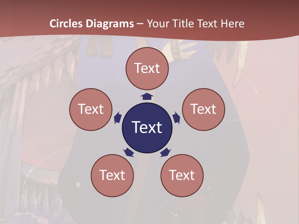 A Woman In A Blue Dress With A Sword In Her Hand PowerPoint Template