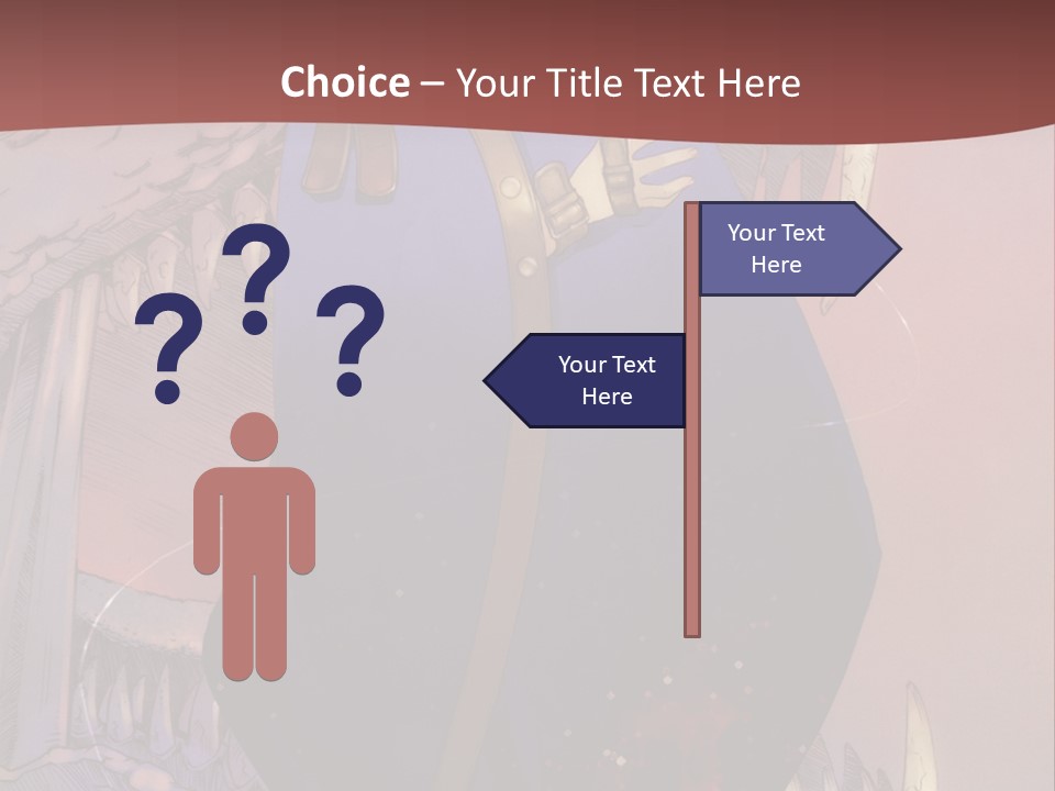 A Woman In A Blue Dress With A Sword In Her Hand PowerPoint Template