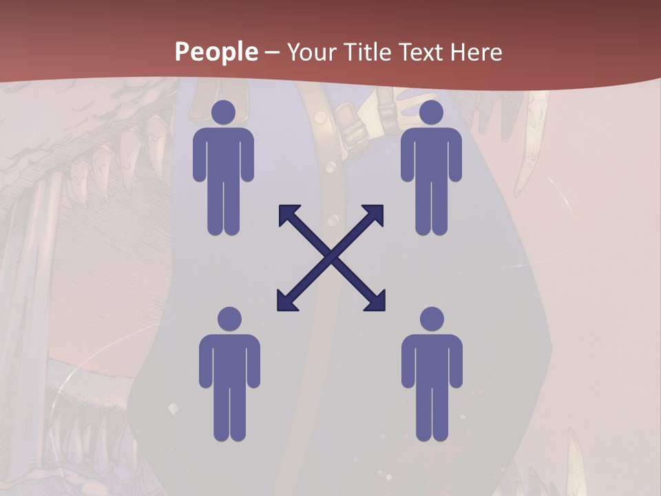 A Woman In A Blue Dress With A Sword In Her Hand PowerPoint Template