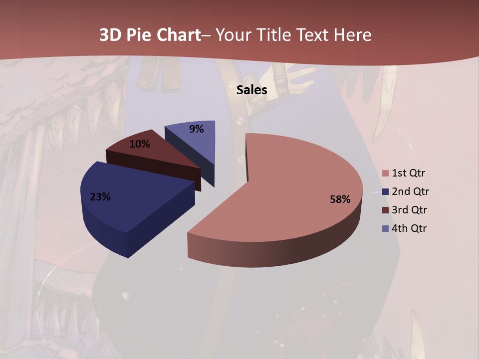 A Woman In A Blue Dress With A Sword In Her Hand PowerPoint Template