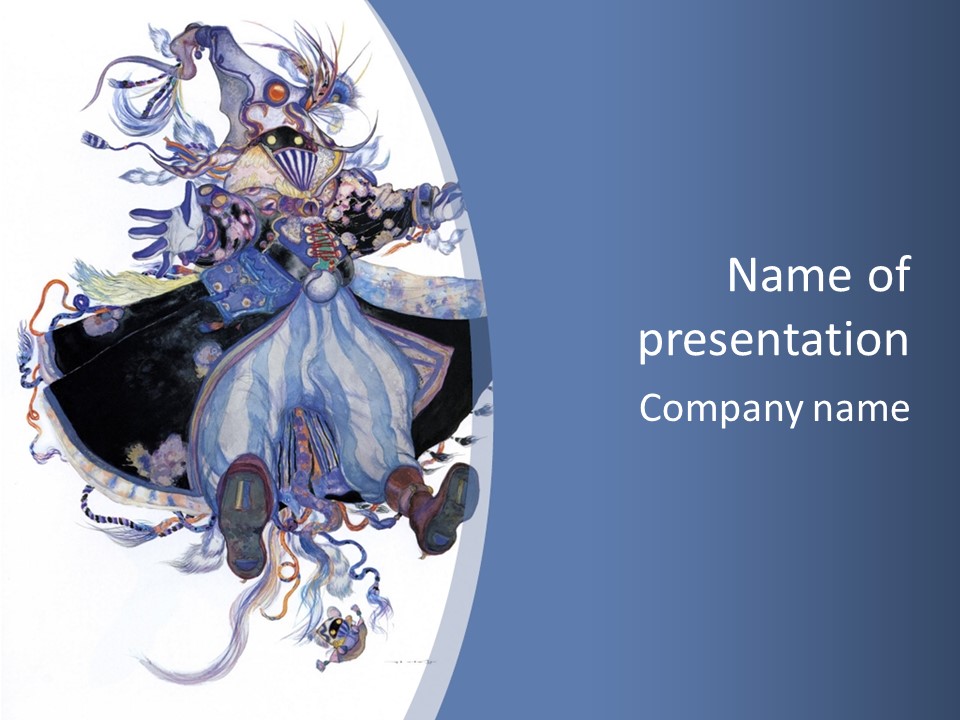 A Woman In A Blue Dress Powerpoint Presentation PowerPoint Template