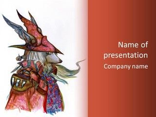 A Picture Of A Wizard With A Hat And A Bag PowerPoint Template