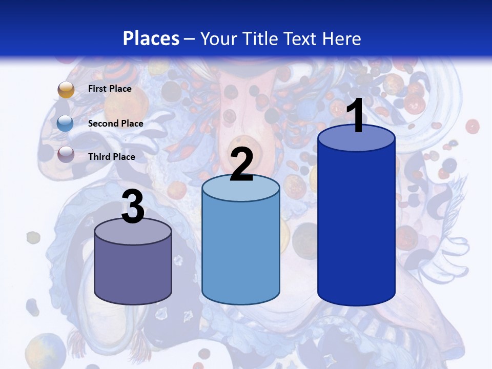 A Blue And White Background With A Picture Of A Woman's Face PowerPoint Template