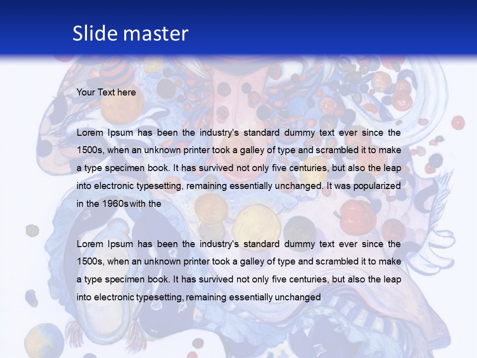 A Blue And White Background With A Picture Of A Woman's Face PowerPoint Template