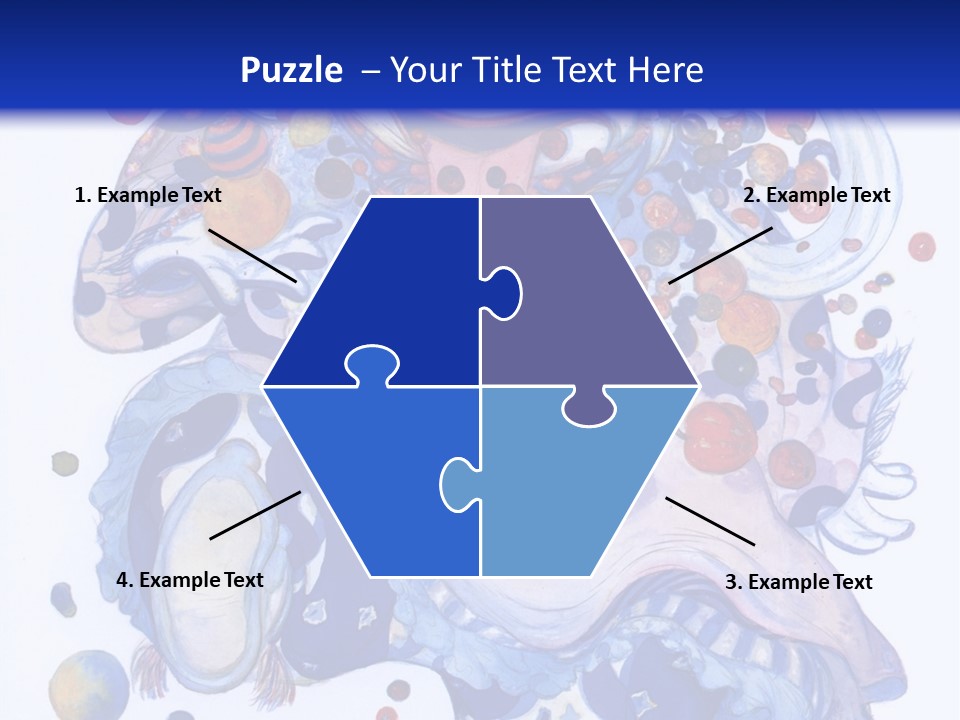 A Blue And White Background With A Picture Of A Woman's Face PowerPoint Template