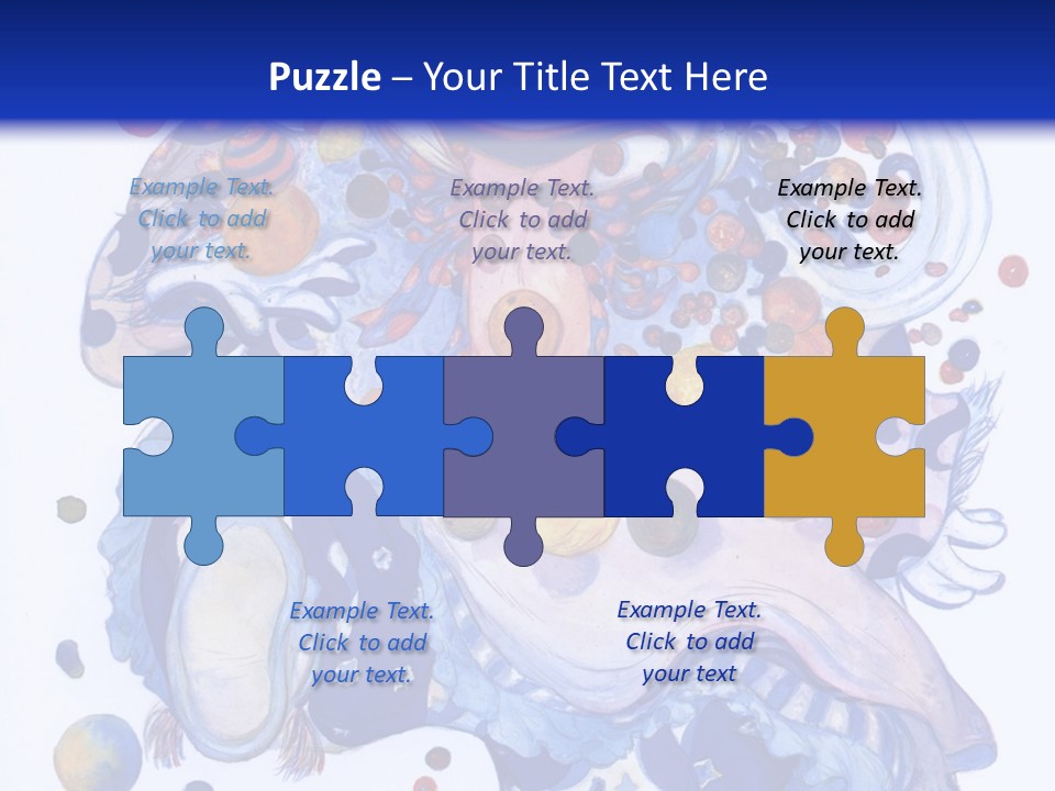 A Blue And White Background With A Picture Of A Woman's Face PowerPoint Template