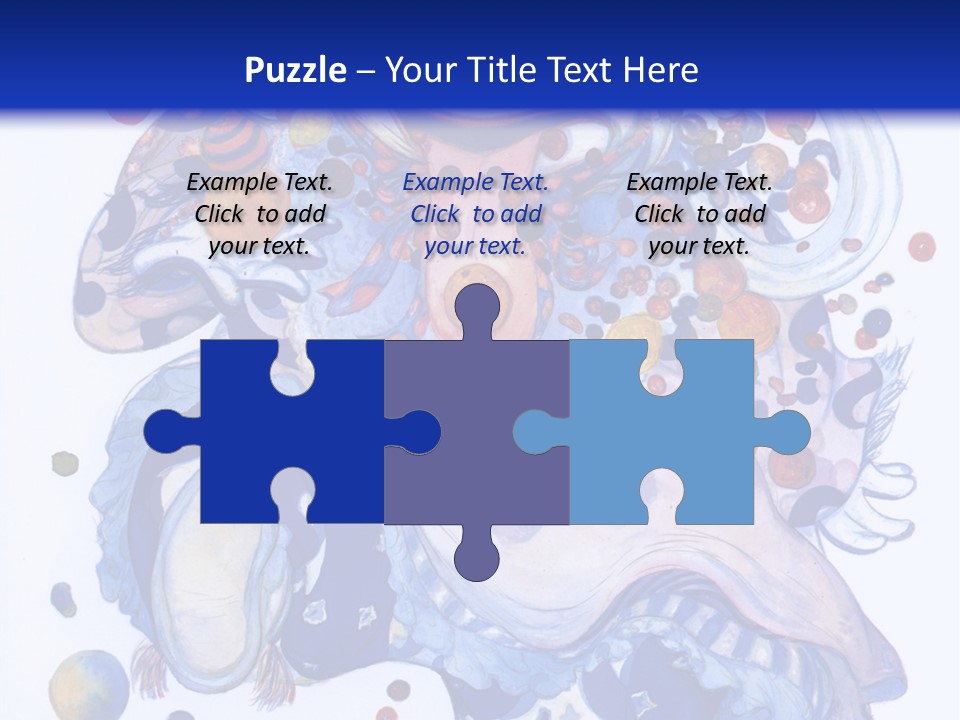 A Blue And White Background With A Picture Of A Woman's Face PowerPoint Template