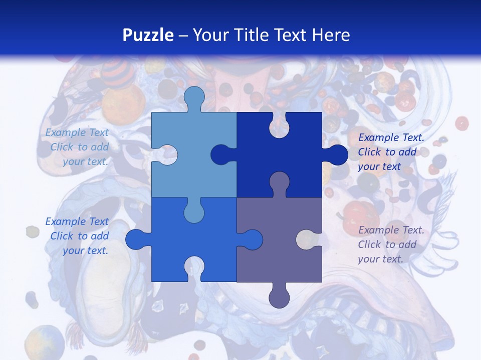 A Blue And White Background With A Picture Of A Woman's Face PowerPoint Template