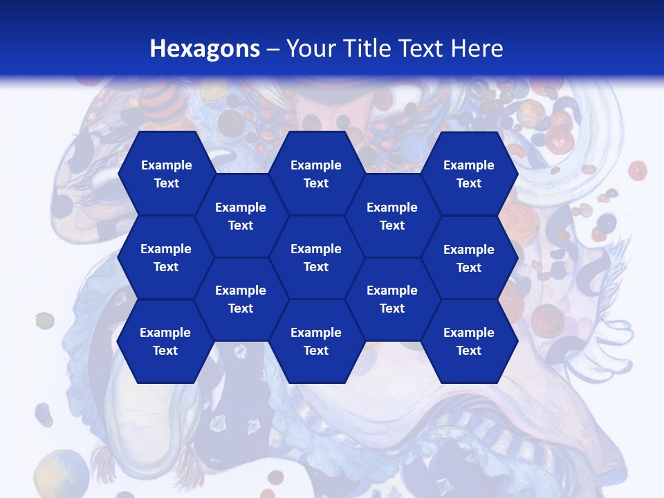 A Blue And White Background With A Picture Of A Woman's Face PowerPoint Template