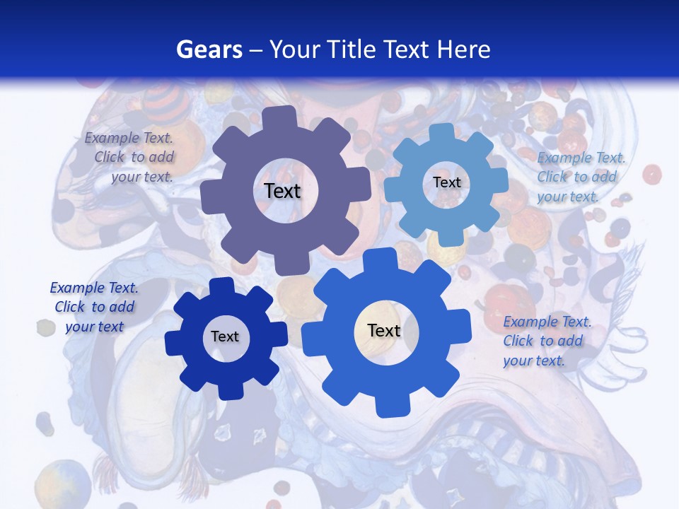 A Blue And White Background With A Picture Of A Woman's Face PowerPoint Template