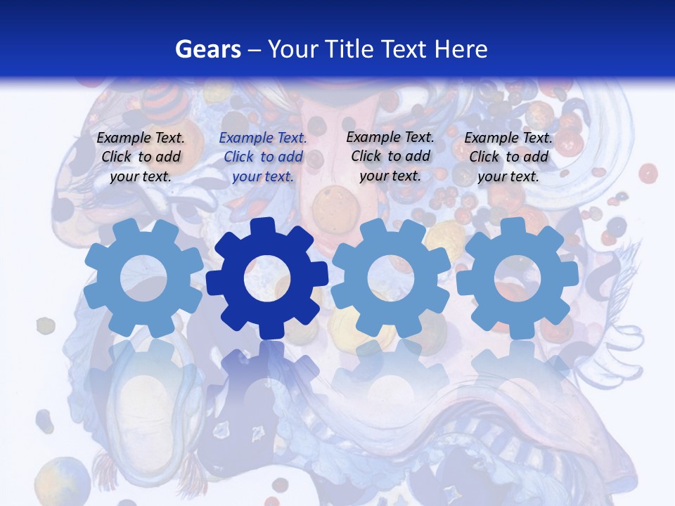 A Blue And White Background With A Picture Of A Woman's Face PowerPoint Template