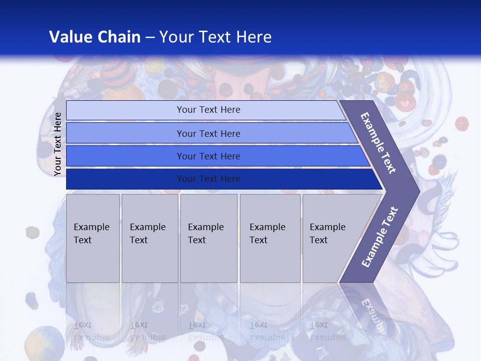 A Blue And White Background With A Picture Of A Woman's Face PowerPoint Template