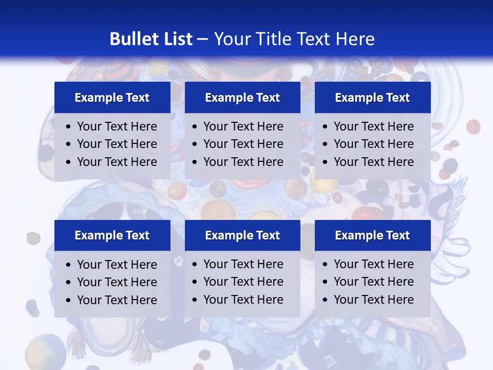 A Blue And White Background With A Picture Of A Woman's Face PowerPoint Template