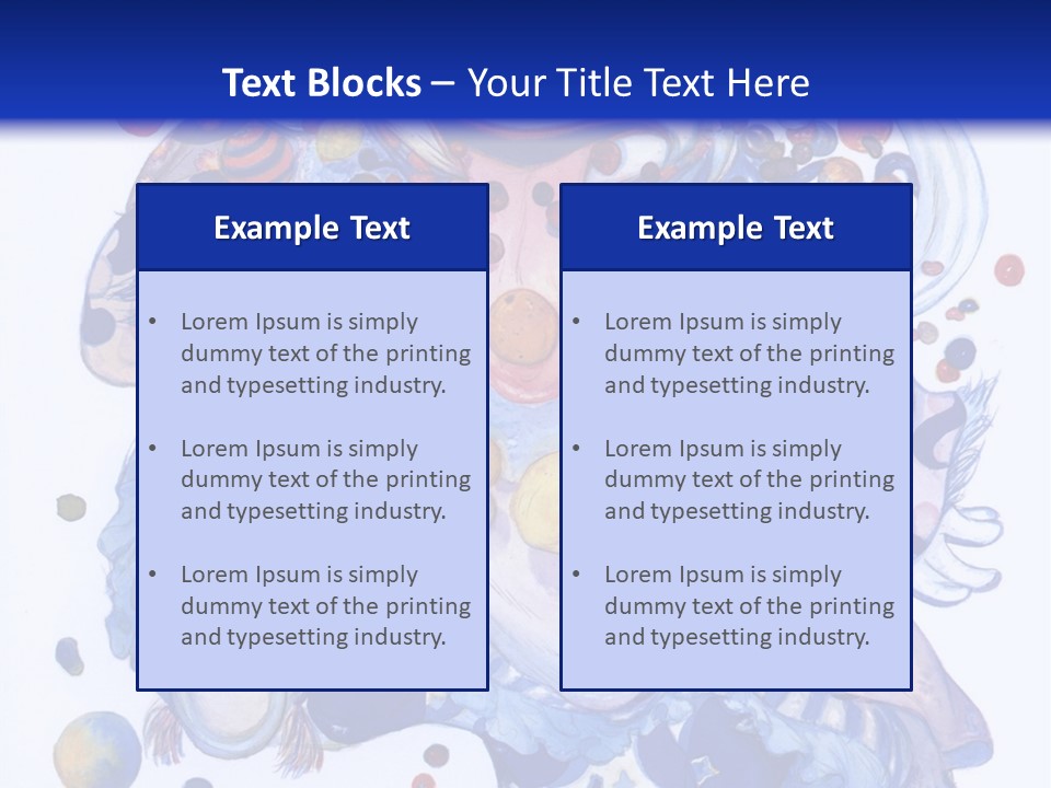 A Blue And White Background With A Picture Of A Woman's Face PowerPoint Template