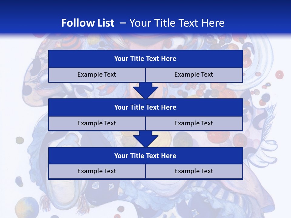 A Blue And White Background With A Picture Of A Woman's Face PowerPoint Template