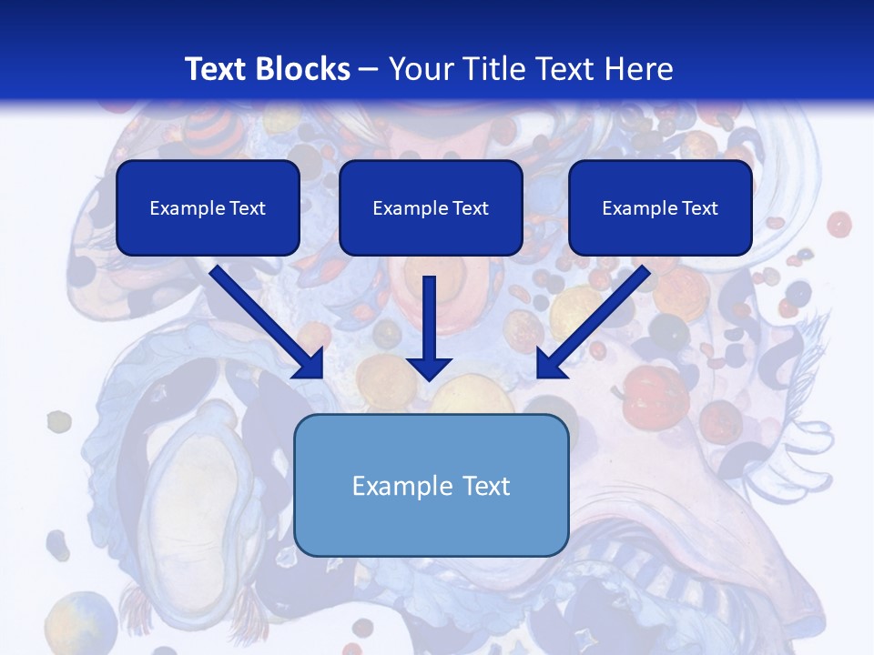 A Blue And White Background With A Picture Of A Woman's Face PowerPoint Template