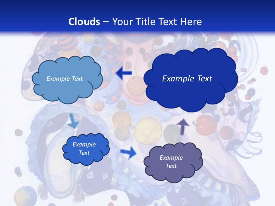 A Blue And White Background With A Picture Of A Woman's Face PowerPoint Template