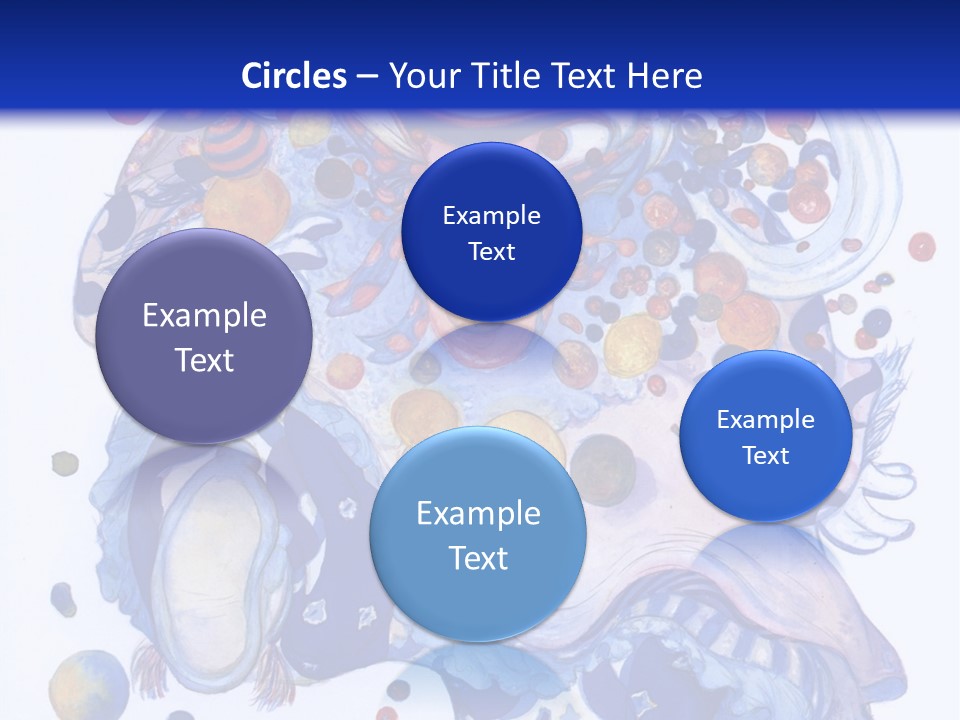 A Blue And White Background With A Picture Of A Woman's Face PowerPoint Template