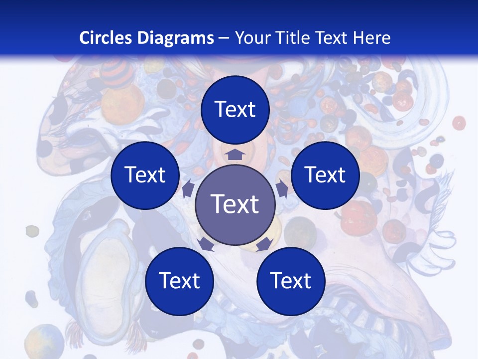 A Blue And White Background With A Picture Of A Woman's Face PowerPoint Template