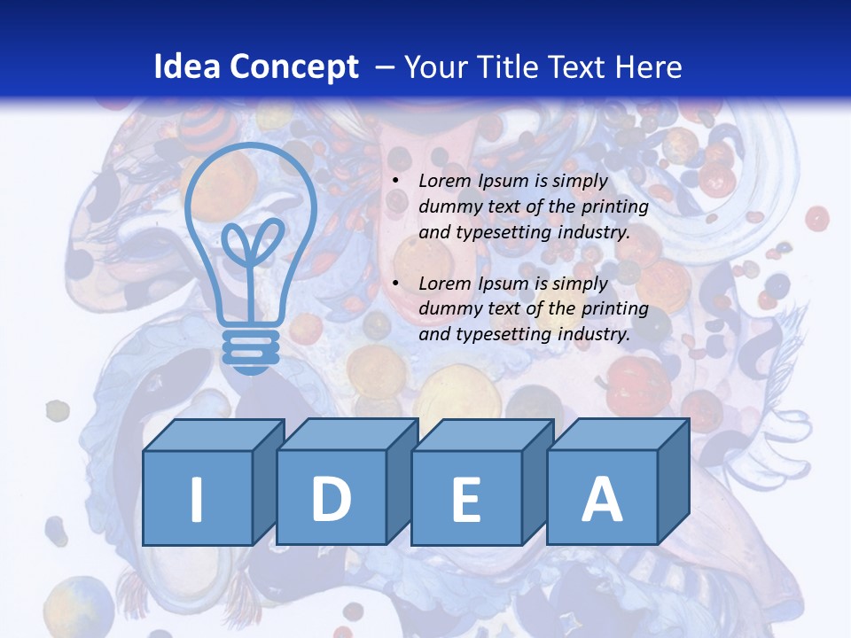 A Blue And White Background With A Picture Of A Woman's Face PowerPoint Template