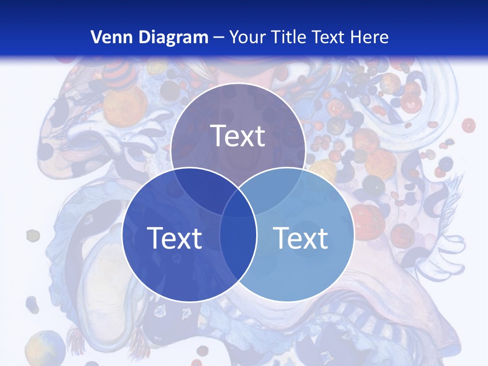 A Blue And White Background With A Picture Of A Woman's Face PowerPoint Template