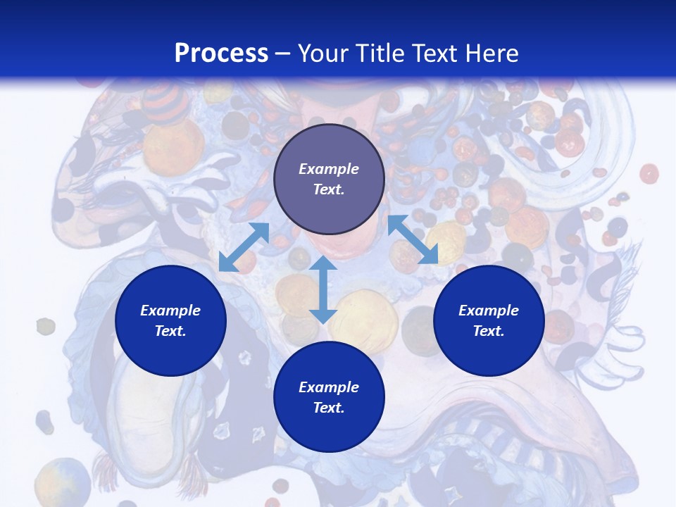 A Blue And White Background With A Picture Of A Woman's Face PowerPoint Template