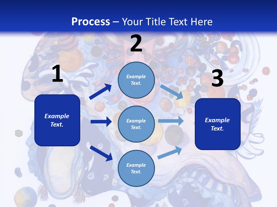 A Blue And White Background With A Picture Of A Woman's Face PowerPoint Template