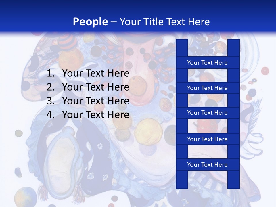 A Blue And White Background With A Picture Of A Woman's Face PowerPoint Template