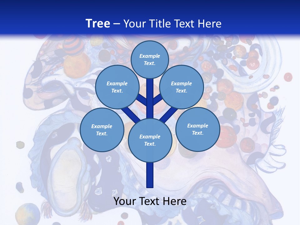 A Blue And White Background With A Picture Of A Woman's Face PowerPoint Template