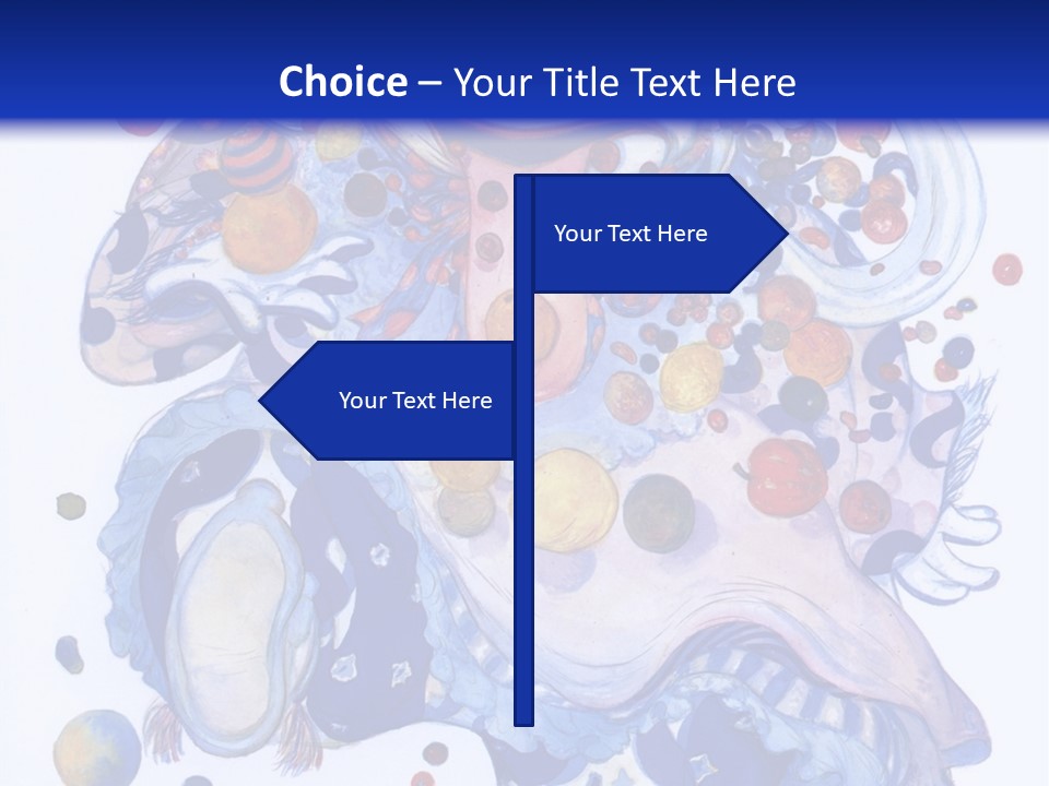 A Blue And White Background With A Picture Of A Woman's Face PowerPoint Template