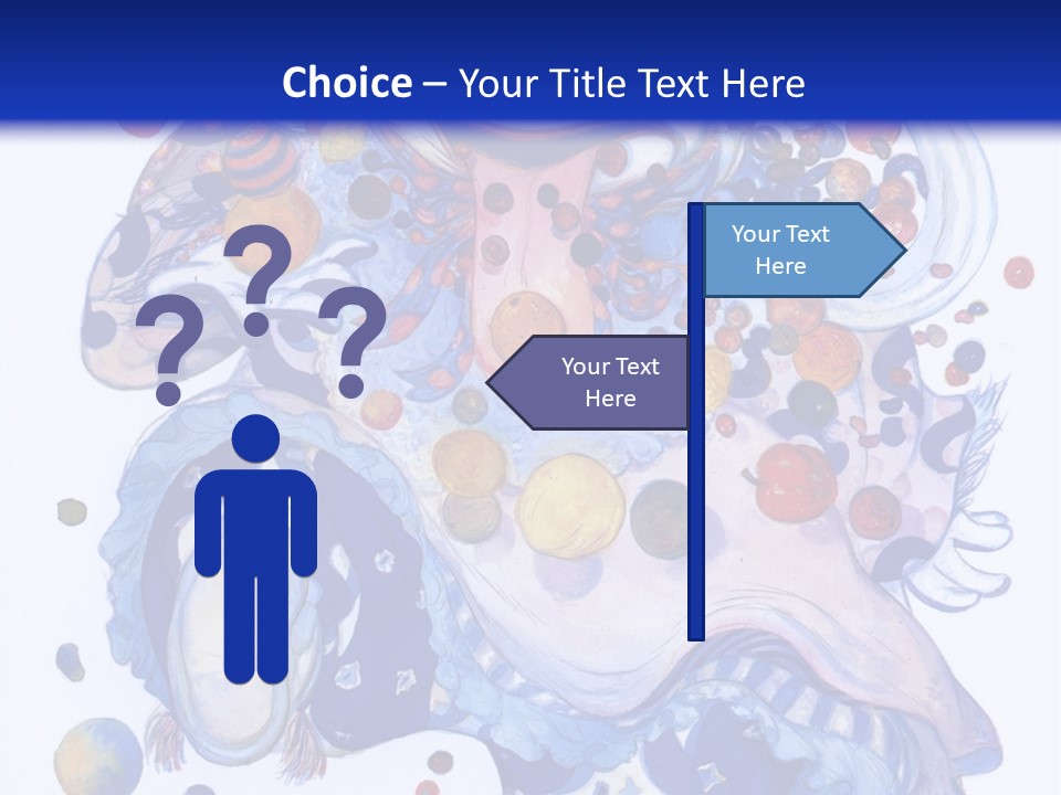 A Blue And White Background With A Picture Of A Woman's Face PowerPoint Template