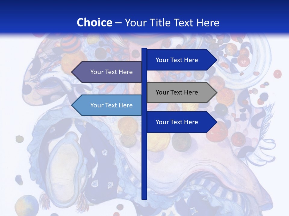 A Blue And White Background With A Picture Of A Woman's Face PowerPoint Template