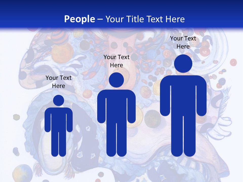 A Blue And White Background With A Picture Of A Woman's Face PowerPoint Template