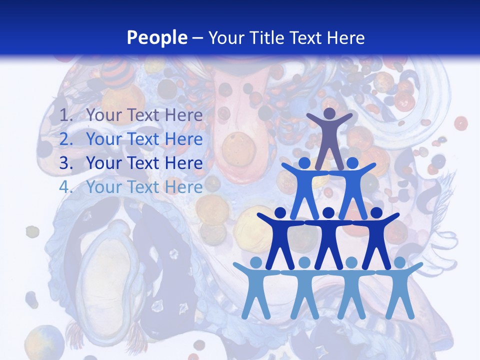 A Blue And White Background With A Picture Of A Woman's Face PowerPoint Template