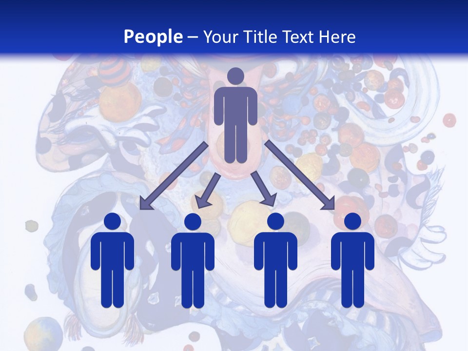 A Blue And White Background With A Picture Of A Woman's Face PowerPoint Template