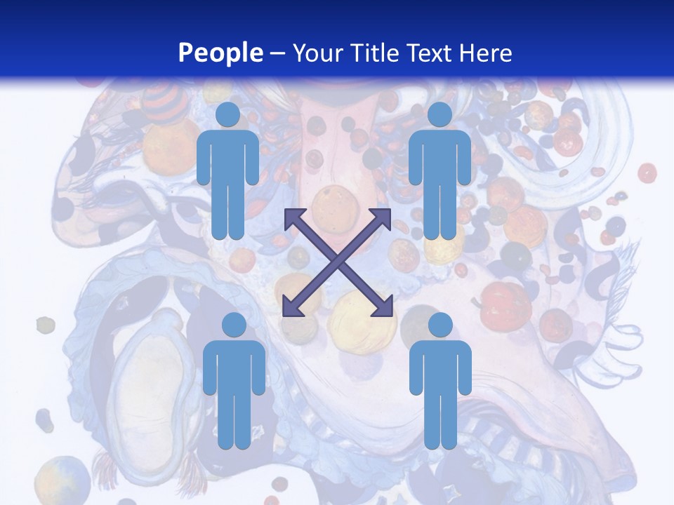 A Blue And White Background With A Picture Of A Woman's Face PowerPoint Template