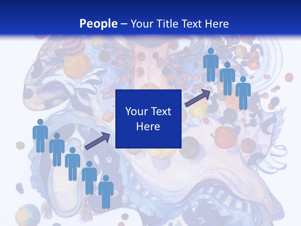 A Blue And White Background With A Picture Of A Woman's Face PowerPoint Template