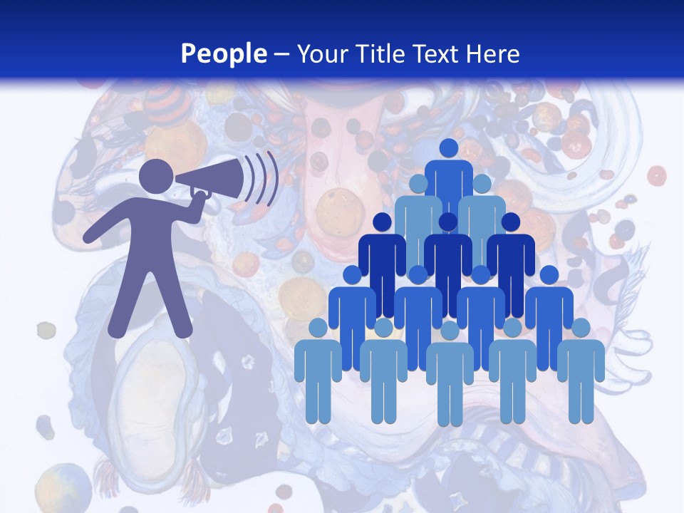 A Blue And White Background With A Picture Of A Woman's Face PowerPoint Template