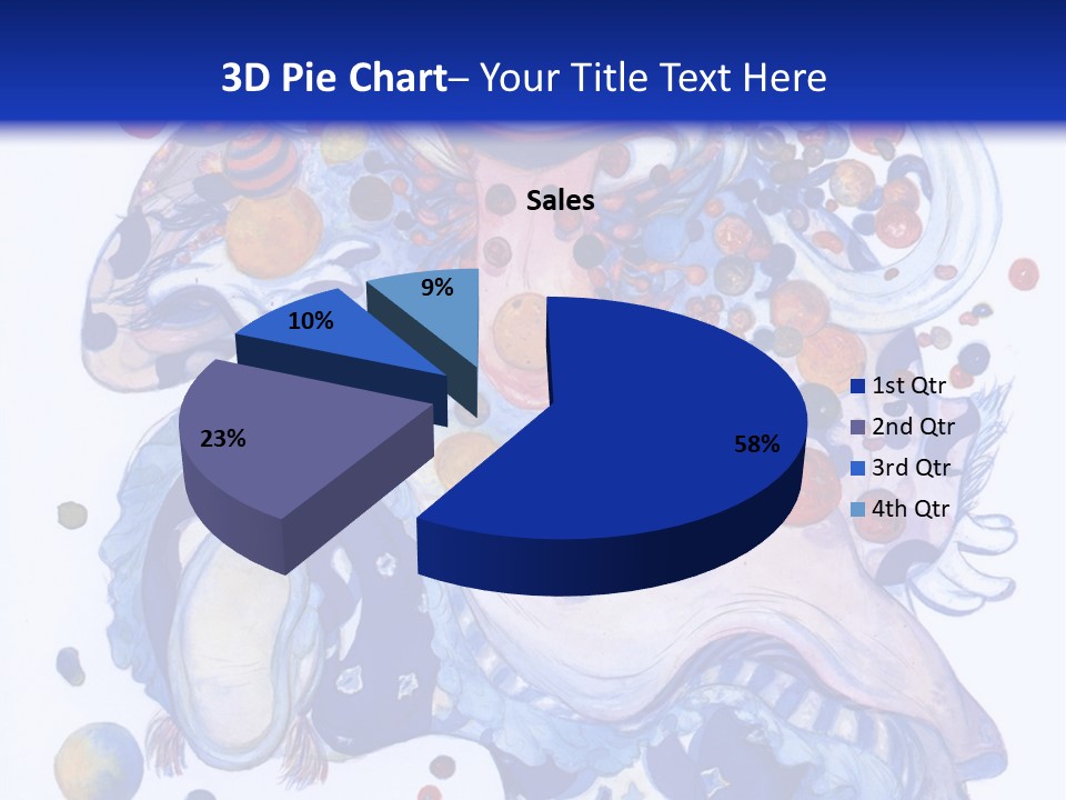 A Blue And White Background With A Picture Of A Woman's Face PowerPoint Template