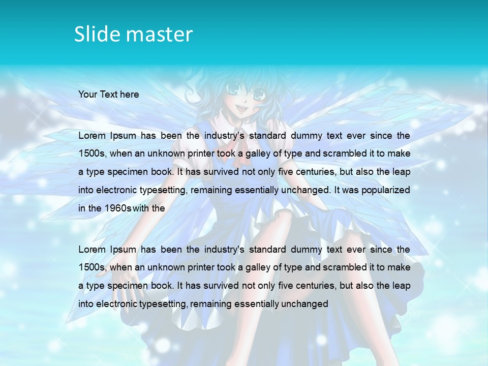 A Girl In A Blue Dress Is Sitting On The Ground PowerPoint Template