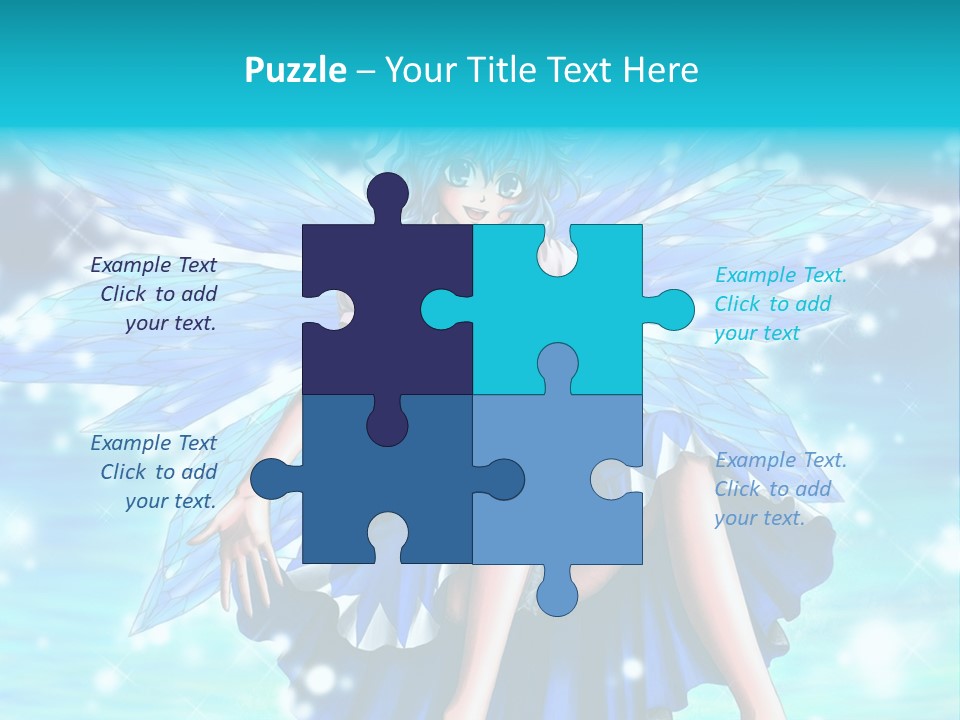 A Girl In A Blue Dress Is Sitting On The Ground PowerPoint Template