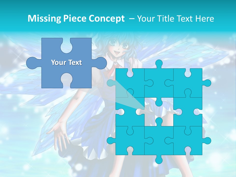 A Girl In A Blue Dress Is Sitting On The Ground PowerPoint Template