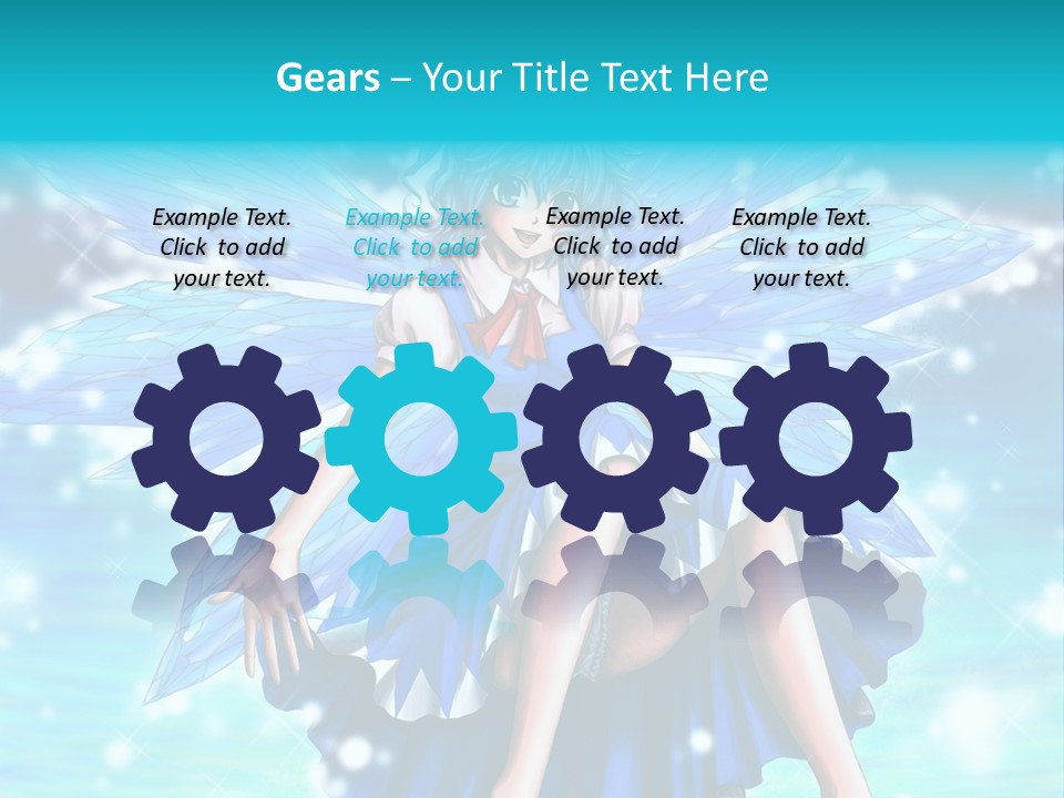 A Girl In A Blue Dress Is Sitting On The Ground PowerPoint Template