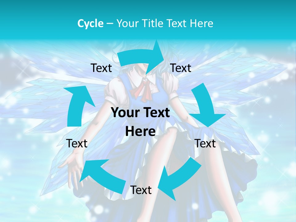 A Girl In A Blue Dress Is Sitting On The Ground PowerPoint Template