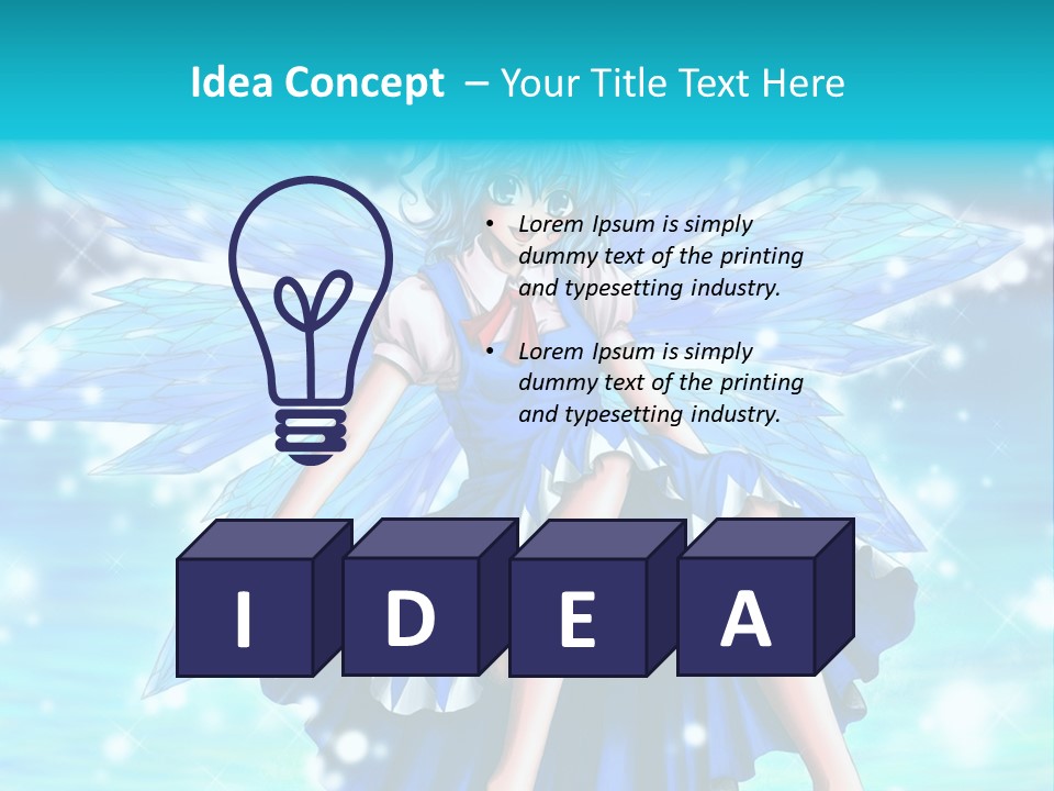 A Girl In A Blue Dress Is Sitting On The Ground PowerPoint Template